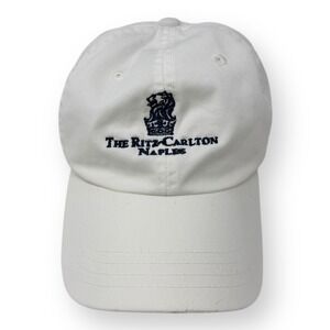 Ritz Carlton Naples Strapback Hat Mens OSFA White Dad Cap Resort Logo Imperial